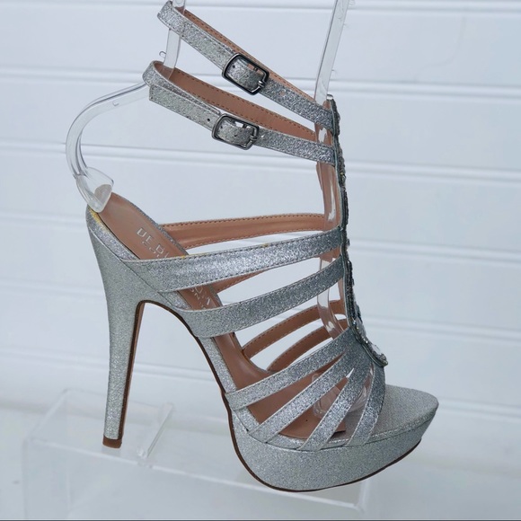 Rhinestone Silver Sparkle Heels - Picture 2 of 3